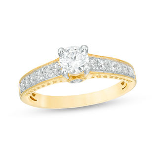 0.58 CT. T.W. Diamond Art Deco Engagement Ring in 10K Gold