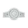 0.60 CT. T.W. Diamond Double Frame Split Shank Vintage-Style Bridal Set in 10K White Gold