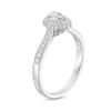 Thumbnail Image 2 of 0.33 CT. T.W. Composite Diamond Frame Teardrop Engagement Ring in 10K White Gold