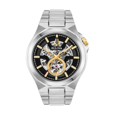 Men's Bulova Classic Maquina Automatic Watch with Black Skeleton Dial (Model: 98A224)