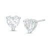 6.0mm Heart-Shaped Lab-Created White Sapphire Solitaire Stud Earrings in Sterling Silver