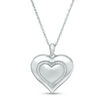 Thumbnail Image 0 of 0.067 CT. T.W. Diamond Heart with Outline Locket in Sterling Silver