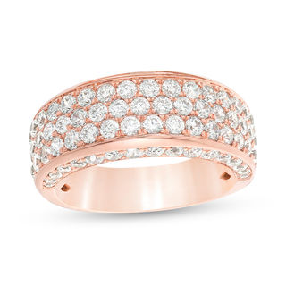 2.11 CT. T.W. Diamond Multi-Row Band in 14K Rose Gold