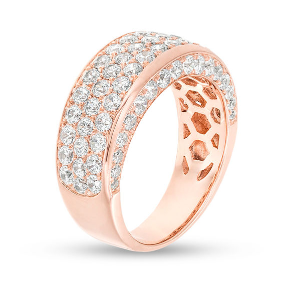 2.11 CT. T.W. Diamond Multi-Row Band in 14K Rose Gold