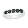 Thumbnail Image 0 of 0.95 CT. T.W. Black Diamond Five Stone Anniversary Band in Sterling Silver