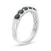 Thumbnail Image 2 of 0.95 CT. T.W. Black Diamond Five Stone Anniversary Band in Sterling Silver