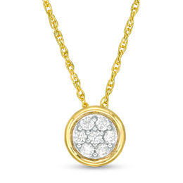 0.115 CT. T.W. Multi-Diamond Circle Pendant in 10K Gold