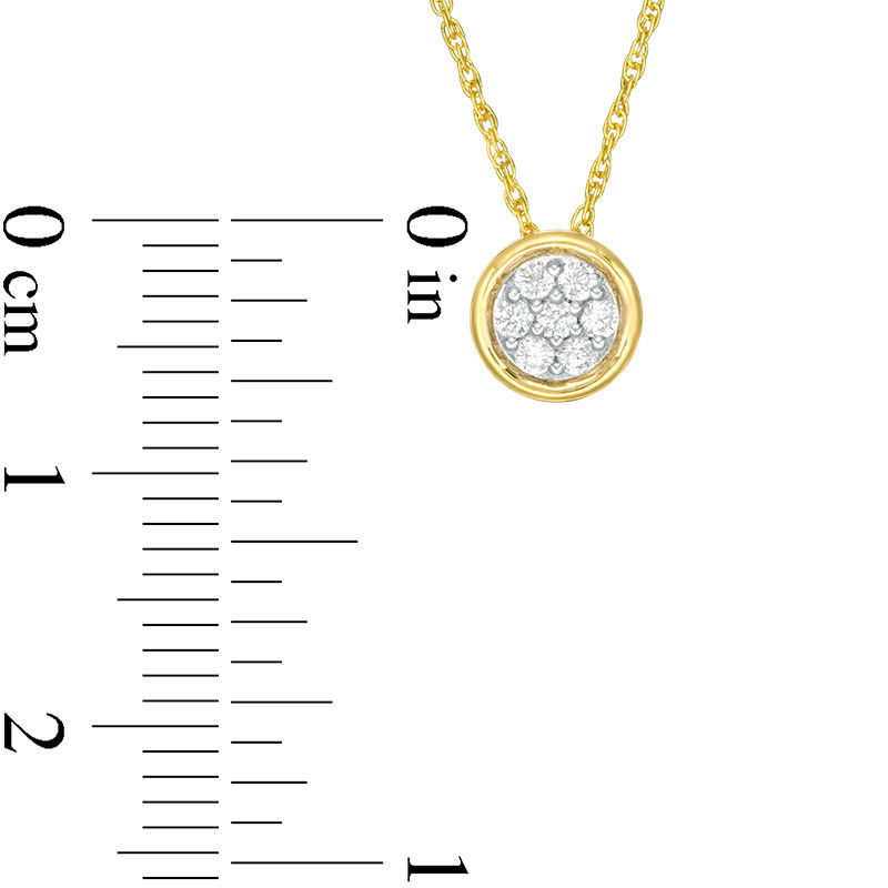 0.115 CT. T.W. Multi-Diamond Circle Pendant in 10K Gold
