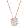 0.115 CT. T.W. Multi-Diamond Circle Pendant in 10K Rose Gold