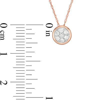 0.115 CT. T.W. Multi-Diamond Circle Pendant in 10K Rose Gold