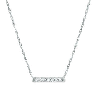 0.065 CT. T.W. Diamond Bar Necklace in 10K Gold