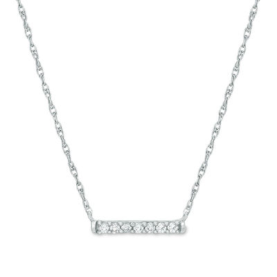 0.065 CT. T.W. Diamond Bar Necklace in 10K Gold