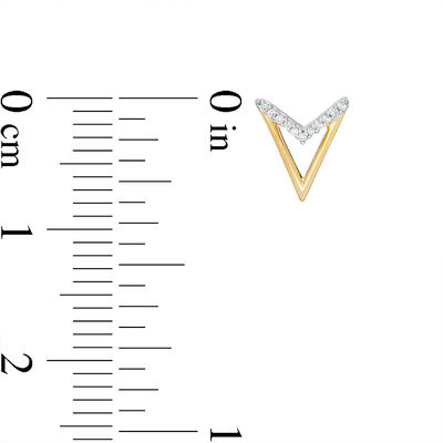 0.04 CT. T.W. Diamond "V" Chevron Stud Earrings in 10K Gold