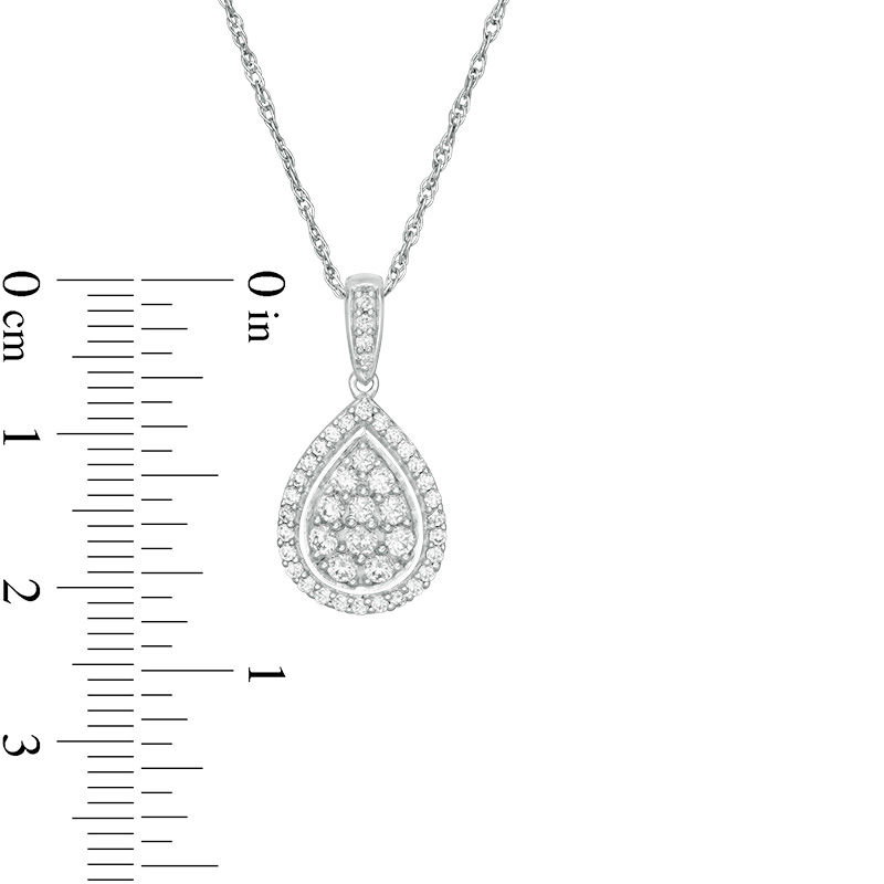 0.45 CT. T.W. Multi-Diamond Teardrop-Shaped Frame Pendant in 10K Gold|Peoples Jewellers