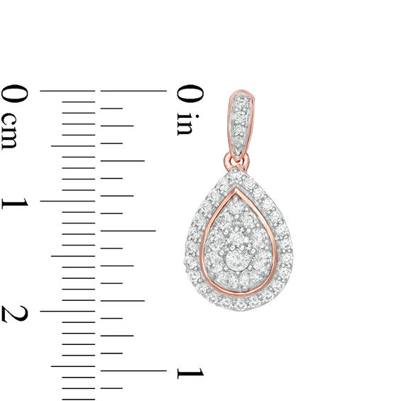 0.69 CT. T.W. Multi-Diamond Teardrop-Shaped Frame Drop Earrings in 10K Rose Gold