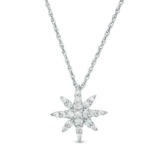 0.23 CT. T.W. Diamond Starburst Pendant in Sterling Silver