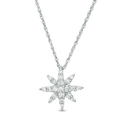 0.23 CT. T.W. Diamond Starburst Pendant in Sterling Silver