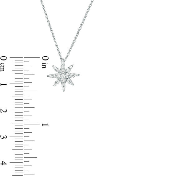 0.23 CT. T.W. Diamond Starburst Pendant in Sterling Silver