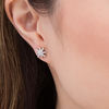 Thumbnail Image 1 of 0.29 CT. T.W. Diamond Starburst Stud Earrings in Sterling Silver
