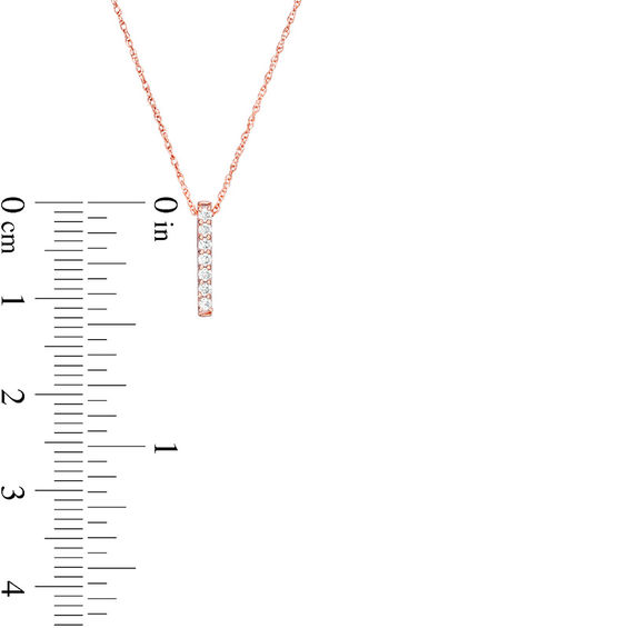 0.065 CT. T.W. Diamond Vertical Bar Pendant in 10K Rose Gold