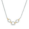 0.18 CT. T.W. Diamond Link Necklace in Sterling Silver and 10K Gold - 17"