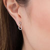 Thumbnail Image 1 of 0.23 CT. T.W. Diamond Link Drop Earrings in Sterling Silver and 10K Gold