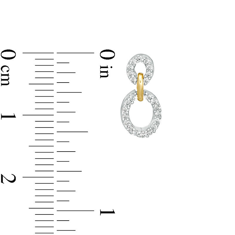 0.23 CT. T.W. Diamond Link Drop Earrings in Sterling Silver and 10K Gold|Peoples Jewellers