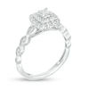 0.40 CT. T.W. Princess-Cut Diamond Double Frame Art Deco Vintage-Style Engagement Ring in 10K White Gold