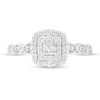 0.40 CT. T.W. Princess-Cut Diamond Double Frame Art Deco Vintage-Style Engagement Ring in 10K White Gold