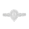 Thumbnail Image 2 of 0.40 CT. T.W. Pear-Shaped Diamond Double Frame Art Deco Vintage-Style Engagement Ring in 10K White Gold