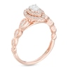 Thumbnail Image 3 of 0.40 CT. T.W. Pear-Shaped Diamond Double Frame Art Deco Vintage-Style Engagement Ring in 10K Rose Gold