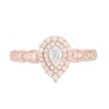 Thumbnail Image 4 of 0.40 CT. T.W. Pear-Shaped Diamond Double Frame Art Deco Vintage-Style Engagement Ring in 10K Rose Gold