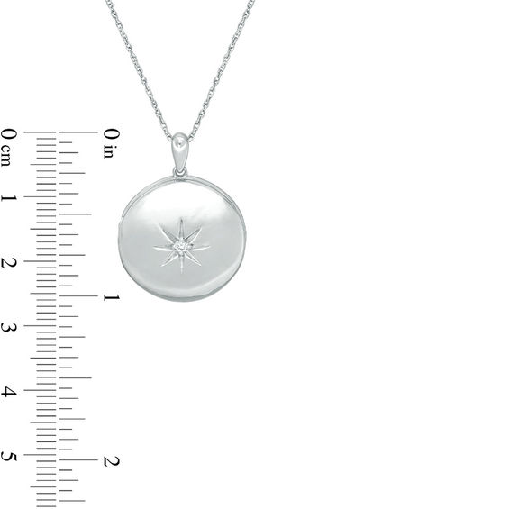 Diamond Accent Sunburst Locket in Sterling Silver