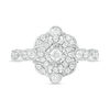 Thumbnail Image 4 of 0.50 CT. T.W. Princess-Cut and Round Diamond Vintage-Style Engagement Ring in 10K White Gold