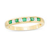 Emerald and 0.115 CT. T.W. Diamond Channel-Set Alternating Stackable Band in 10K Gold