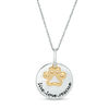 Outline Paw Print Charm and "live love rescue" Disc Pendant in Sterling Silver and 10K Gold