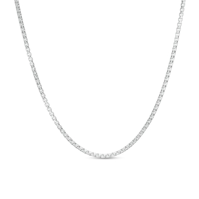 2.0mm Box Chain Necklace in Solid Sterling Silver  - 22"