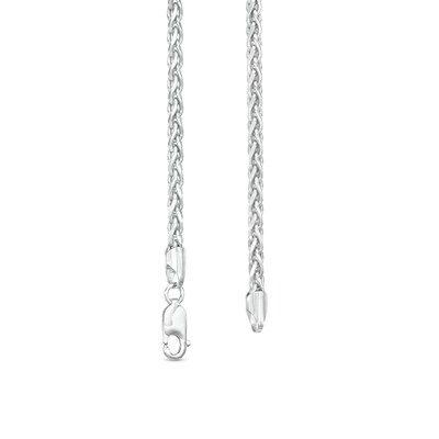 3.5mm Diamond-Cut Wheat Chain Necklace in Solid Sterling Silver  - 22"