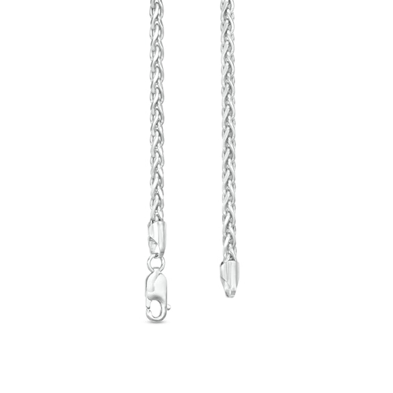 3.5mm Diamond-Cut Wheat Chain Necklace in Solid Sterling Silver  - 22"