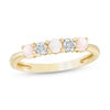 Thumbnail Image 0 of 3.0mm Opal and 0.04 CT. T.W. Composite Diamond Five Stone Alternating Stackable Band in 10K Gold