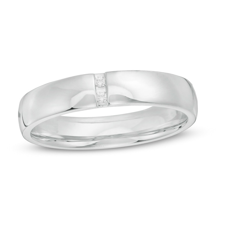 0.04 CT. T.W. Diamond Vertical Two Stone Wedding Band in Platinum|Peoples Jewellers