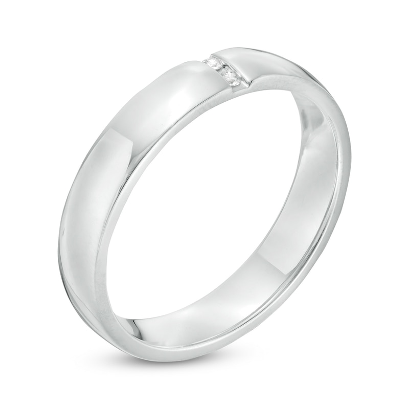 0.04 CT. T.W. Diamond Vertical Two Stone Wedding Band in Platinum|Peoples Jewellers