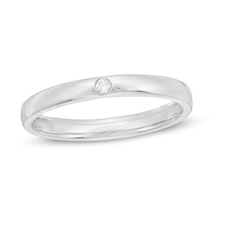 0.04 CT. Diamond Solitaire Wedding Band in Platinum