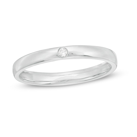 0.04 CT. Diamond Solitaire Wedding Band in Platinum