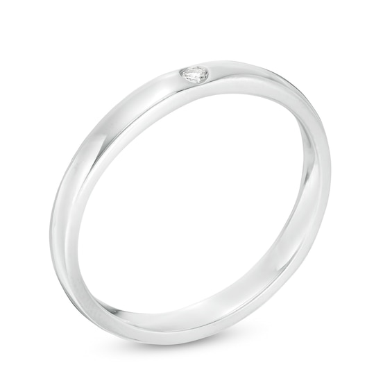 0.04 CT. Diamond Solitaire Wedding Band in Platinum