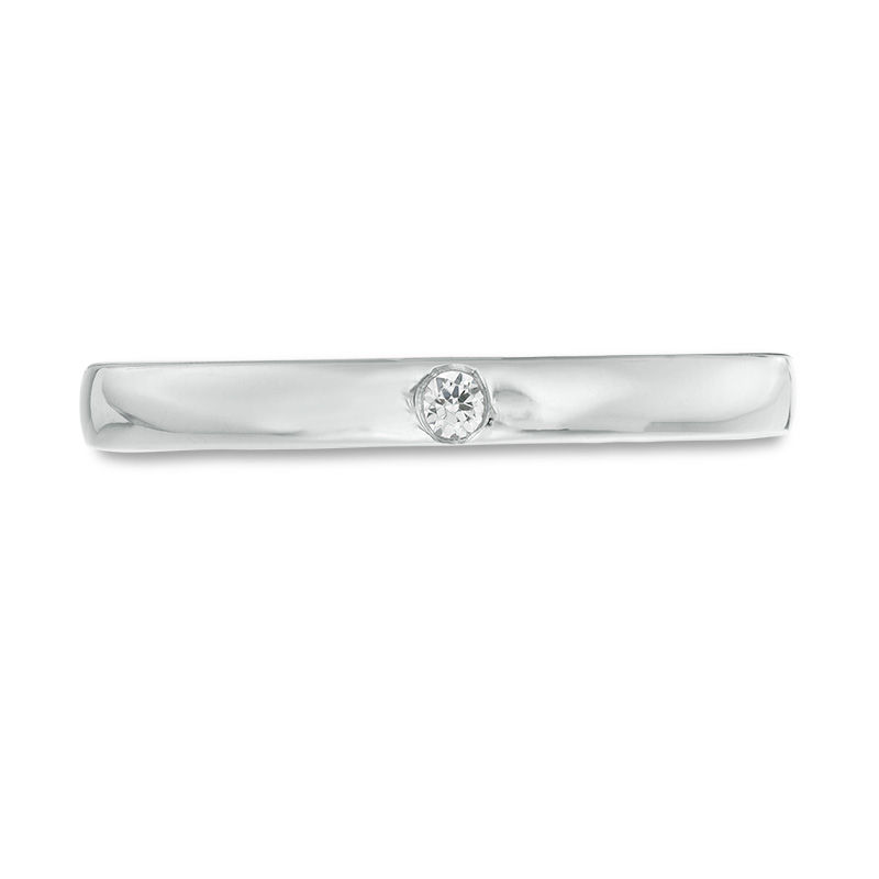 0.04 CT. Diamond Solitaire Wedding Band in Platinum|Peoples Jewellers