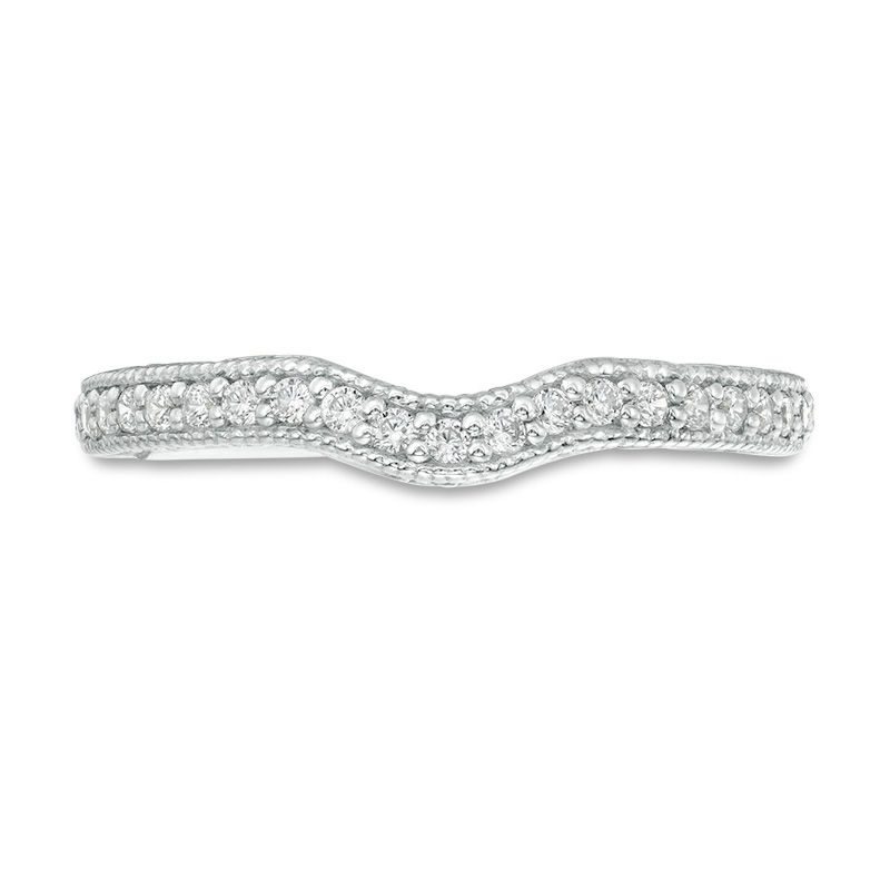 0.147 CT. T.W. Diamond Vintage-Style Contour Wedding Band in Platinum|Peoples Jewellers