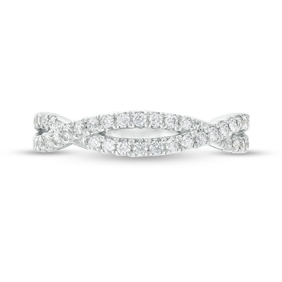 0.31 CT. T.W. Diamond Twist Wedding Band in Platinum