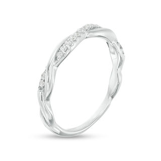 0.09 CT. T.W. Diamond Twist Wedding Band in Platinum