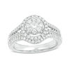 Thumbnail Image 0 of 1.00 CT. T.W. Composite Diamond Double Frame Split Shank Engagement Ring in 14K White Gold